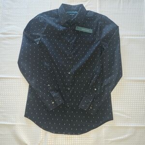 Men's Perry Ellis Black Long Sleeve Button Down Shirt Size Small